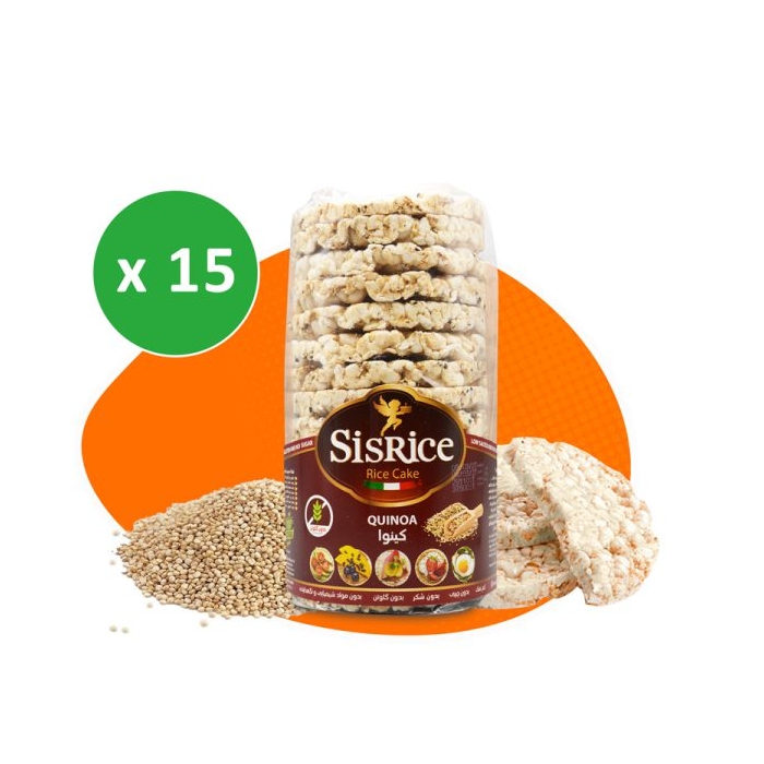 پکیج سیس رایس کیک رژیمی طعم کینوا کارتن ۱۵ بسته ای