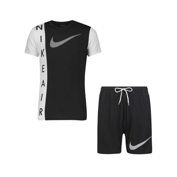 ست تیشرت و شلوارک ورزشی مردانه نایکی مدل AS-285 مشکی