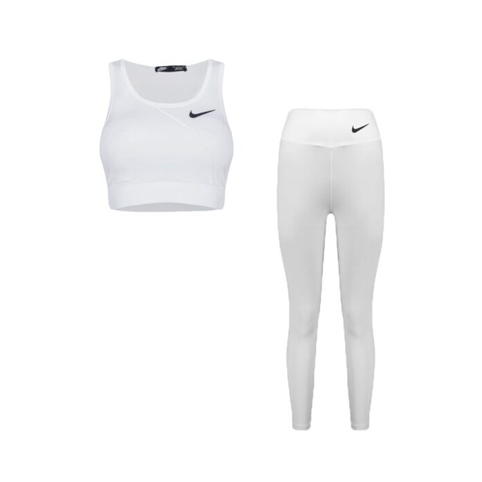 ست ورزشی زنانه نیم تنه لگ نایک مدل mub-pack10 سفید
