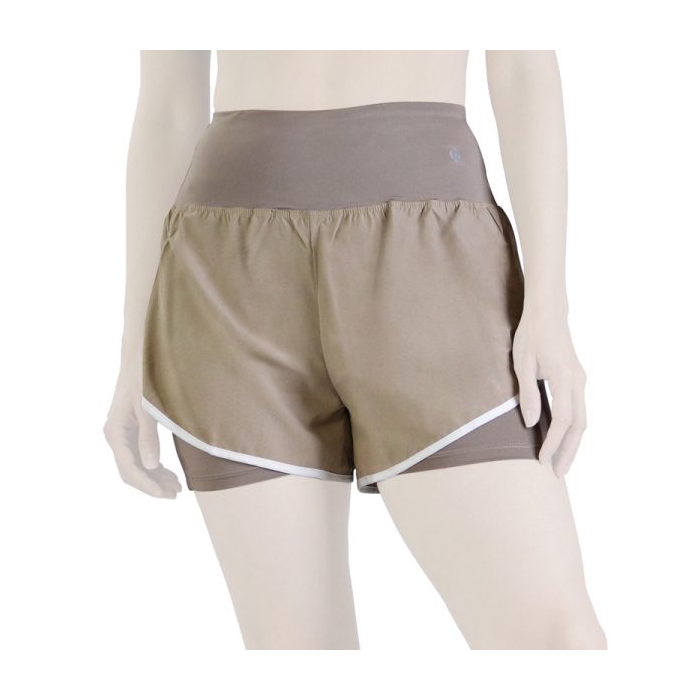 شلوارک کشاله دار ورزشی زنانه لولولمون مدل ۰۲۶ نسکافه ای