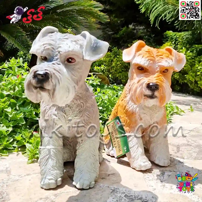 فیگور حیوانات ماکت سگ اشنایزر اسباب بازی نرم و گوشتی بزرگ Schnauzer dog figure﻿﻿ 768