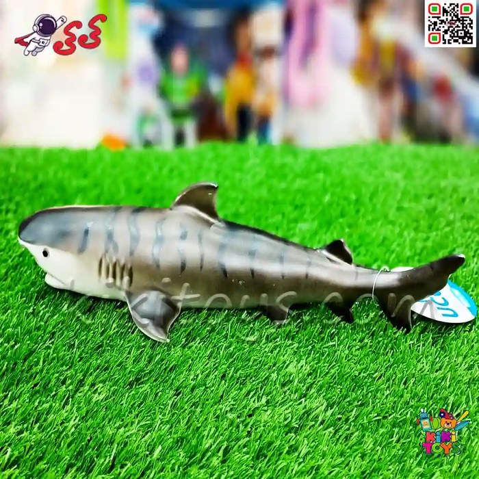 فیگور کوسه ببری اسباببازی حیوانات دریایی برند UCOK سیلیکونی نرم