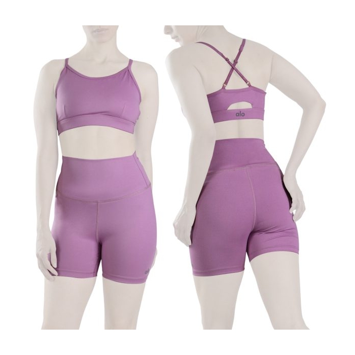 ست نیم تنه و کشاله بند ورزشی زنانه الو مدل ۴B0153 بنفش روشن