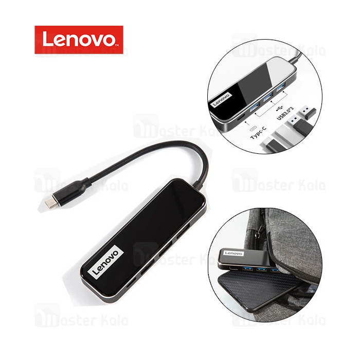 هاب 4 پورت تایپ سی لنوو Lenovo EC04 4 in 1 HUB ADAPTER 3USB 3.0 1PD