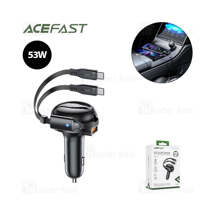 شارژر فندکی ایس فست ACEFAST B13 53W Fast Charger توان 53 وات همراه با کابل متصل
