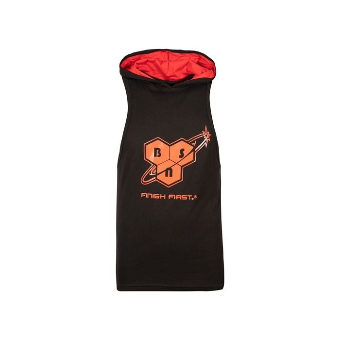 رکابی  بدنسازی کلاه دار مردانه BSN مدل RB مشکی