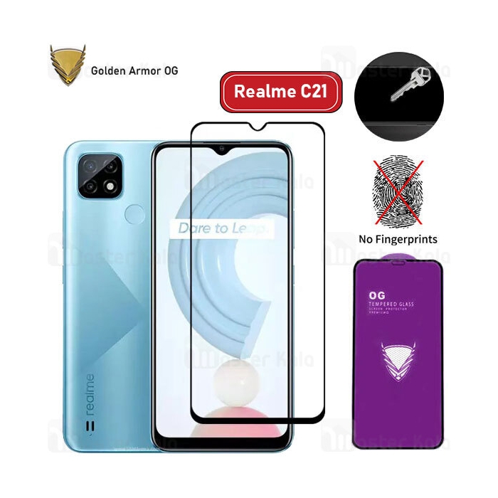 محافظ صفحه شیشه ای تمام صفحه تمام چسب OG ریلمی Realme C21 OG 2.5D Glass