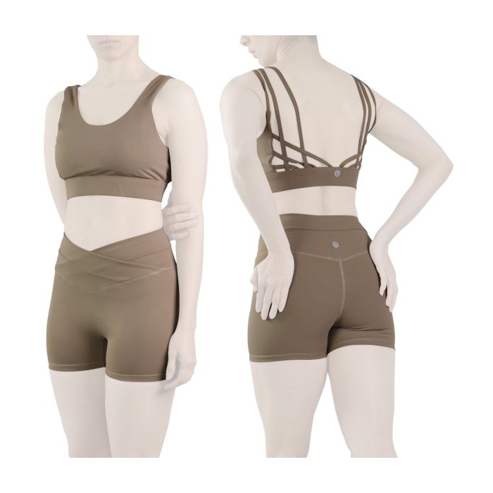 ست نیم تنه و کشاله بند ورزشی زنانه لولولمون مدل ۵۶۶۵ نسکافه‌ای