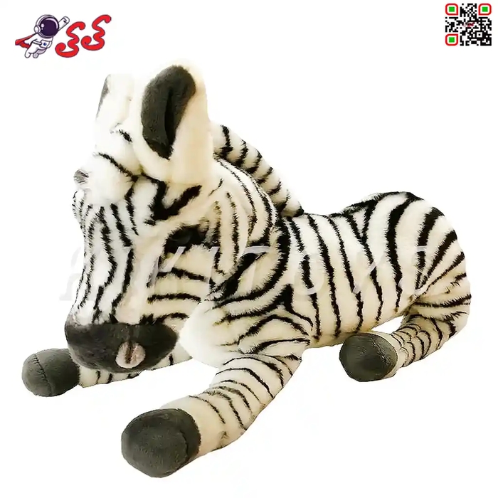 عروسک پولیشی گورخر طبیعی نشسته ZEBRA 15102