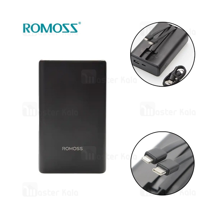 پاوربانک 20000 روموس Romoss PAC20 Pro توان 30 وات با کابل متصل