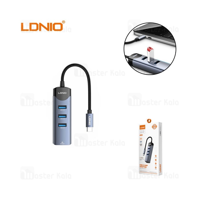 هاب 4 پورت تایپ سی الدینیو LDNIO Ds-144c