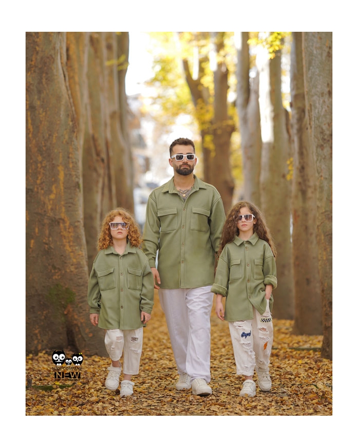 ست خانوادگی شومیز کتان کجراه پشت مخمل NZDE