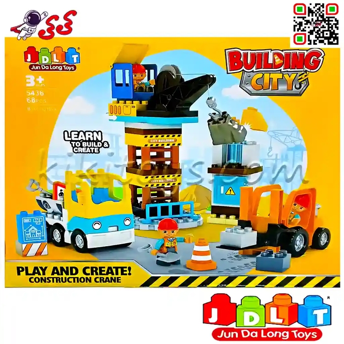 لگو دوپلو سیتی قطعه درشت کودک مدل ساختمان سازی مهندسی جرثقیل و شهرسازی JDLT 5436