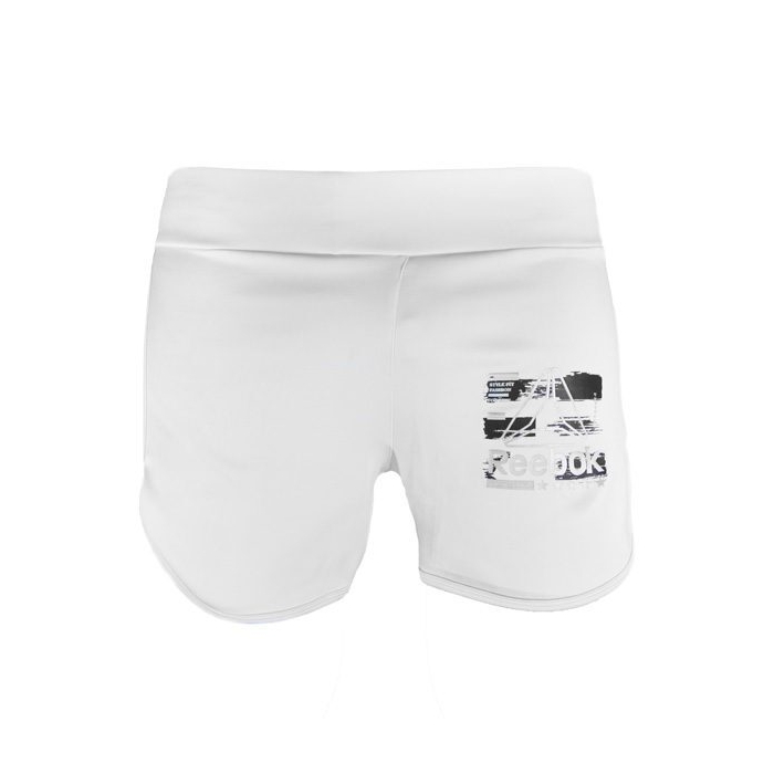 شلوارک ورزشی زنانه ریباک Reebok طرح دار سفید