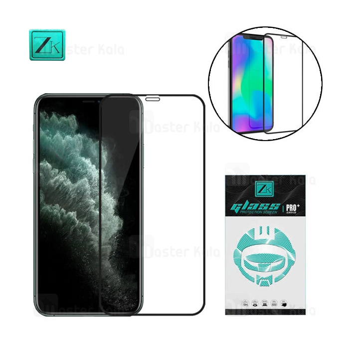 محافظ صفحه شیشه ای تمام صفحه تمام چسب Apple iPhone 11 Pro / XS / X ZK Pro Plus