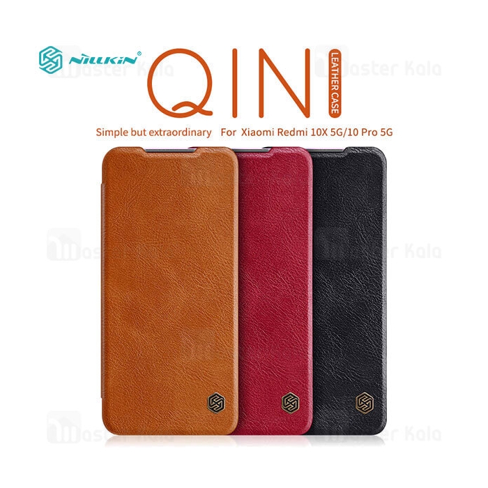 کیف چرمی نیلکین شیائومی Xiaomi Redmi 10X 5G / Redmi 10X Pro Nillkin Qin Leather Case