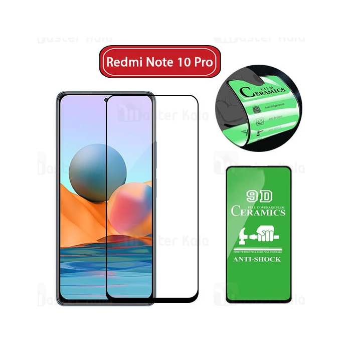 محافظ صفحه نانو سرامیک تمام صفحه و تمام چسب شیائومی Xiaomi Redmi Note 10 Pro / 10 Pro Max Glass