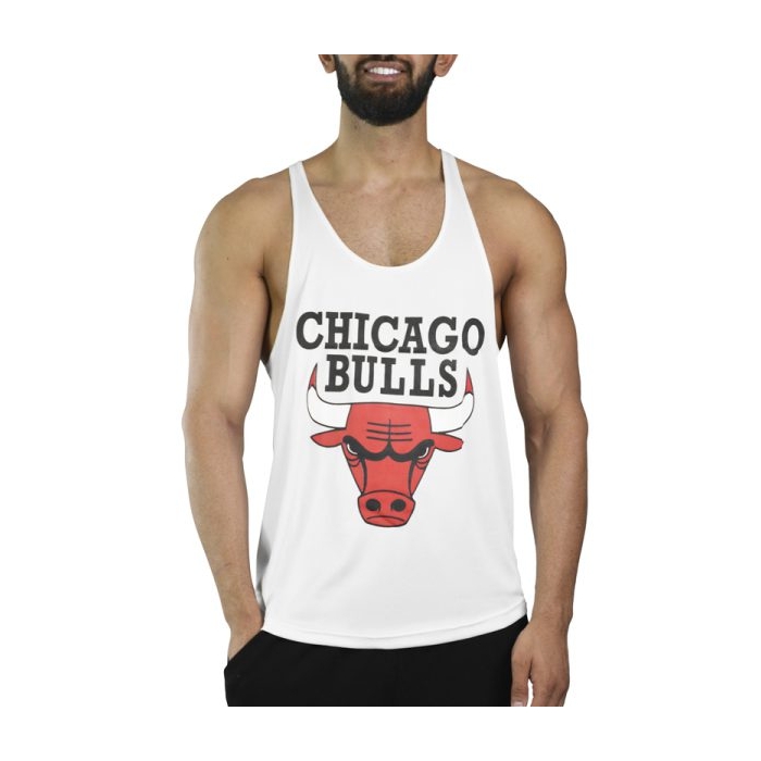 رکابی بدنسازی مردانه شیکاگو بولز مدل PY-BULLS 0303 سفید