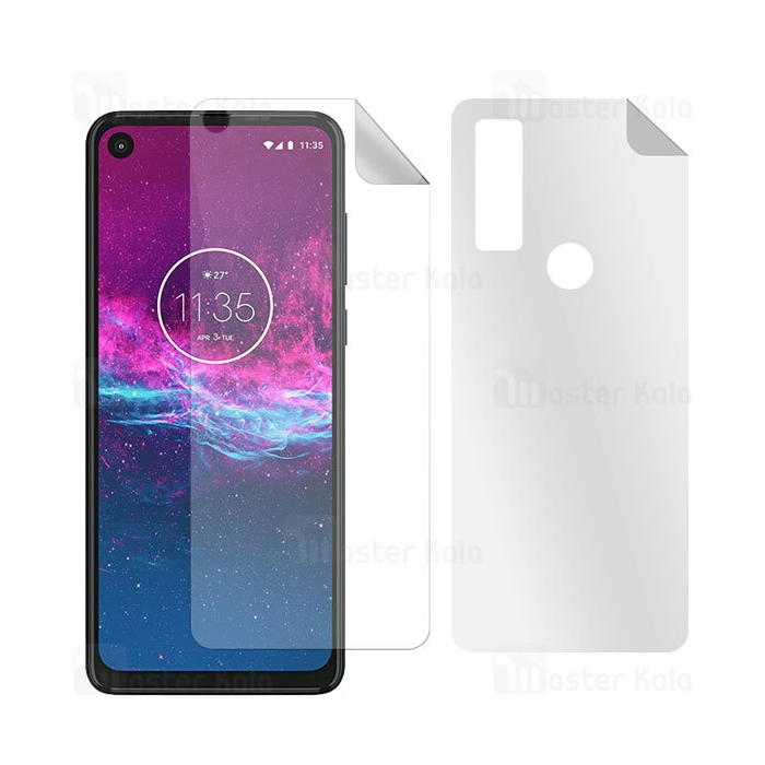 پک برچسب پلاستیکی پشت و رو موتورولا Motorola One Action Plastic 2 in 1 Protector