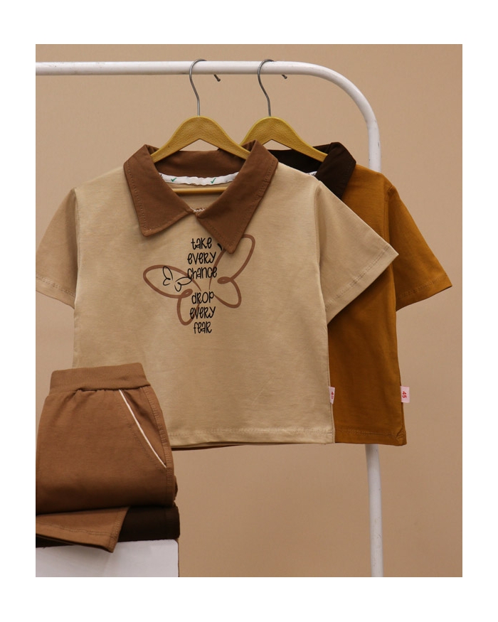 کراپ شلوار یقه شکاری پروانه