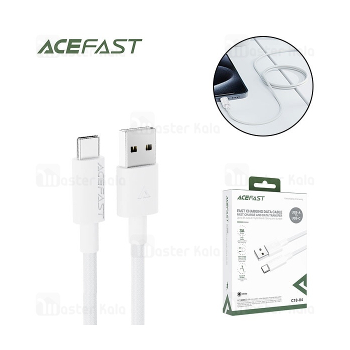 کابل Type-C ایس فست ACEFAST C18-04 طول 1.2 متر توان 15 وات