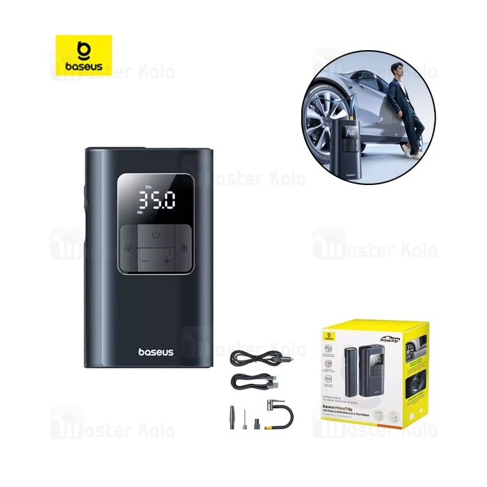 پاوربانک و کمپرسور باد بیسوس Baseus VA1 PrimeTrip 2 in 1 Tire Inflator C11169001121 دارای چراغ قوه