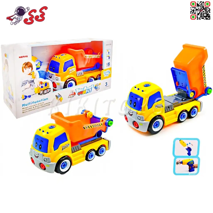 کامیون کمپرسی با پیچ گوشتی برقی اسباب بازی KAMYU Dump Trucks 22912