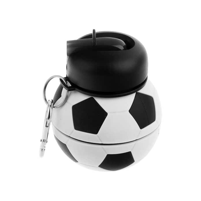 قمقمه سیلیکونی طرح توپ فوتبال مدل تاشو ظرفیت ۵۵۰ میلی لیتر