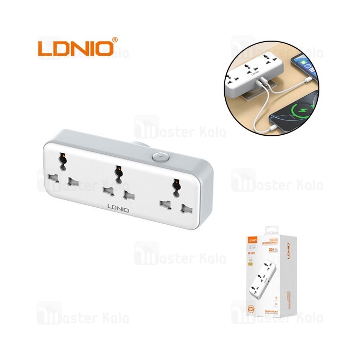 چند راهی برق و شارژر الدینیو Ldnio SC3317 دارای 3 پورت