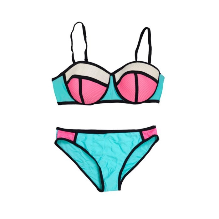 ست بیکینی زنانه مدل ۱۵۰۰۱ فیروزه ای