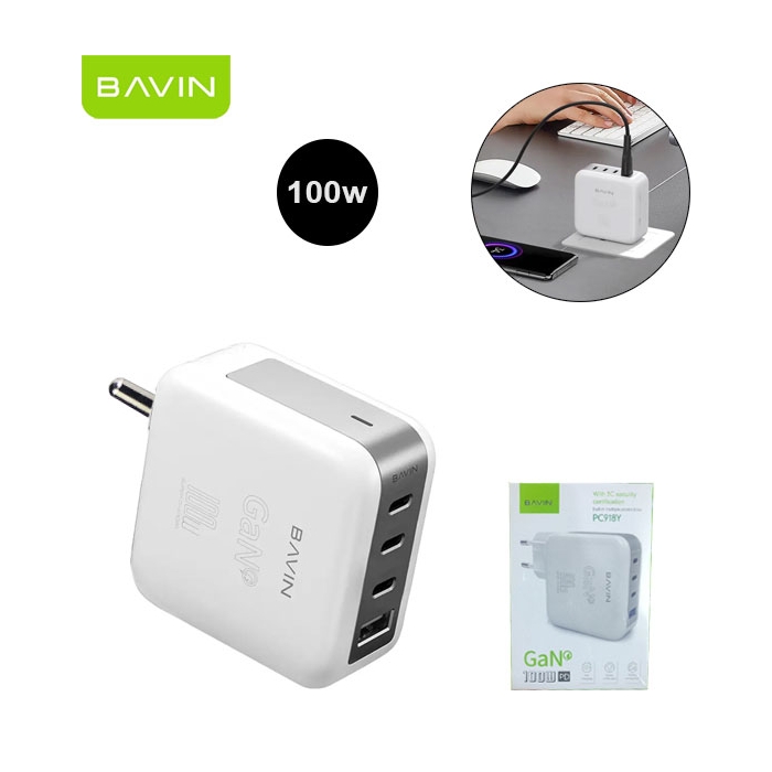 شارژر دیواری باوین Bavin PC918Y GaN توان 100 وات