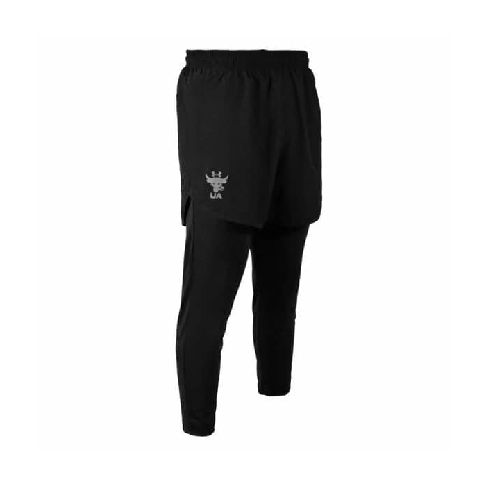 شلوارک و لگ سرهمی مردانه آندر آرمور مدل GMS-1J445 مشکی