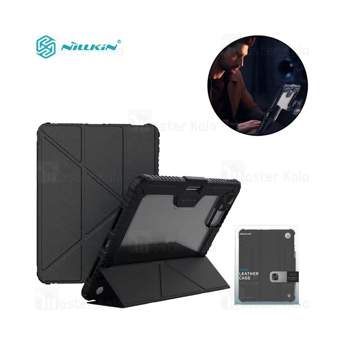 کاور چرمی هوشمند نیلکین آیپد Apple iPad Pro 12.9 / Air 13 2024 Nillkin Bumper Leather Case Pro