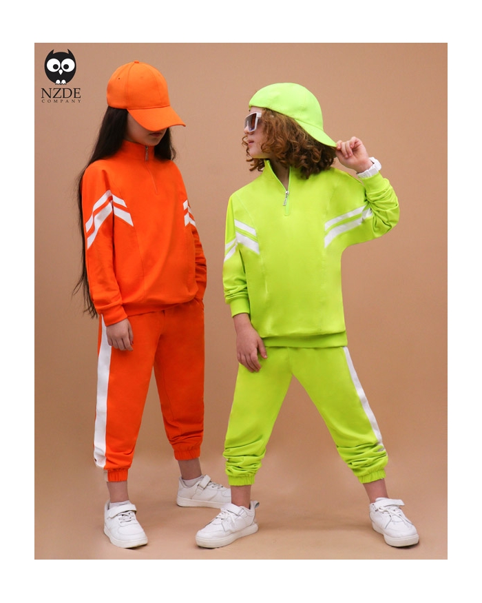 سویشرت شلوار نیم زیپ نوار ورزشی NZDE