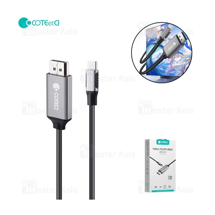 کابل تبدیل DP به Type-c کوتتسی Coteetci OF-014 طول 1.8 متر