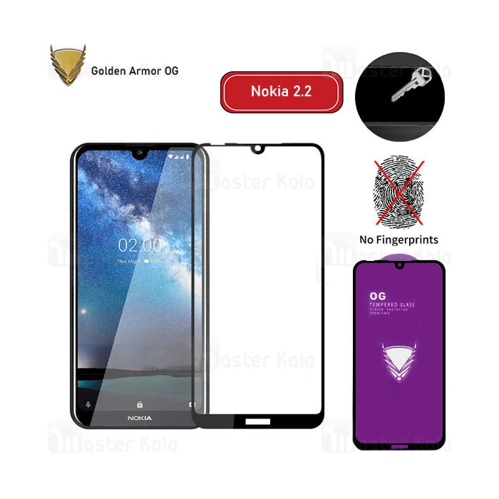 محافظ صفحه شیشه ای تمام صفحه تمام چسب OG نوکیا Nokia 2.2 OG 2.5D Glass