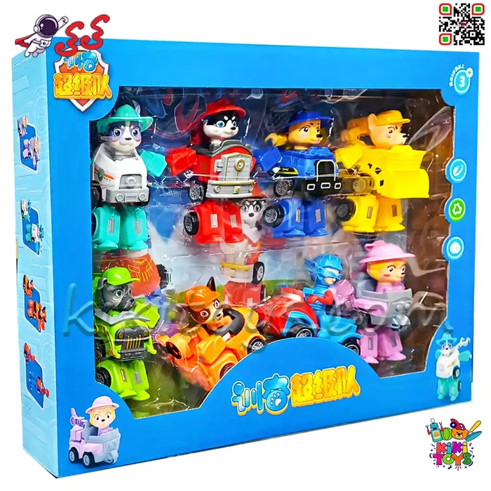 فیگور سگ‌های نگهبان رباتی تبدیل شونده با فرمانده رایدر | ست 8 عددی Paw Patrol 599135