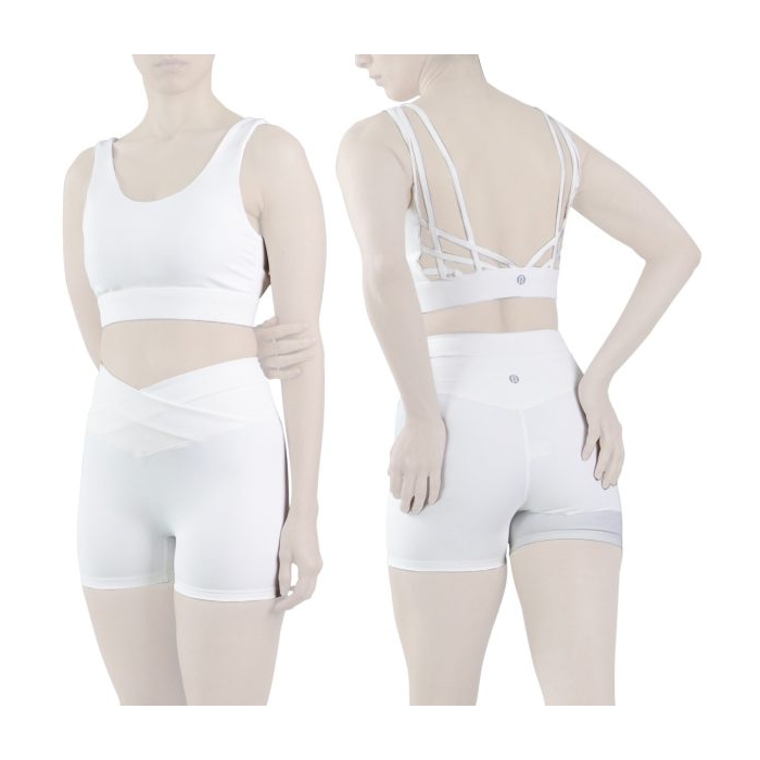 ست نیم تنه و کشاله بند ورزشی زنانه لولولمون مدل ۵۶۶۵ سفید