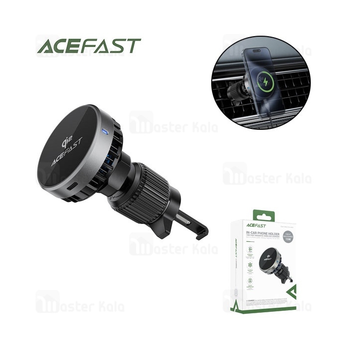 هولدر و شارژر وایرلس دریچه کولری مگ سیف ایس فست ACEFAST D40 Qi2 توان 15 وات