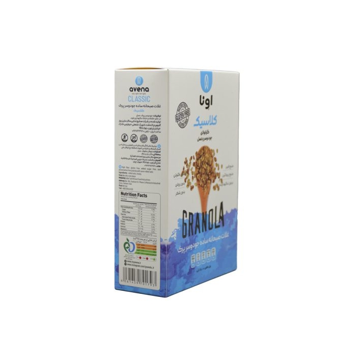گرانولا کلاسیک اونا طعم جو دوسر و عسل سری K بدون گلوتن ۲۵۰ گرمی