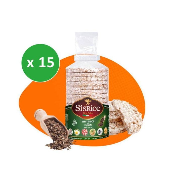 پکیج سیس رایس کیک رژیمی طعم زیره کارتن ۱۵ بسته ای