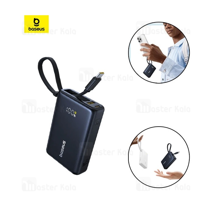 پاوربانک 10000 بیسوس Baseus Picogo P10076803123 توان 45 وات همراه با کابل متصل