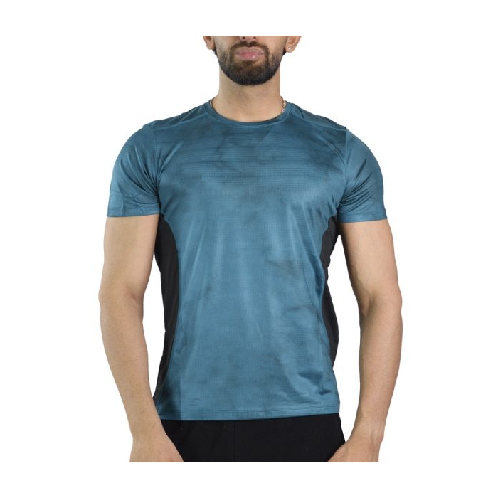 تیشرت ورزشی رانینگ مردانه مدل ۹۱۳۰ آبی نفتی