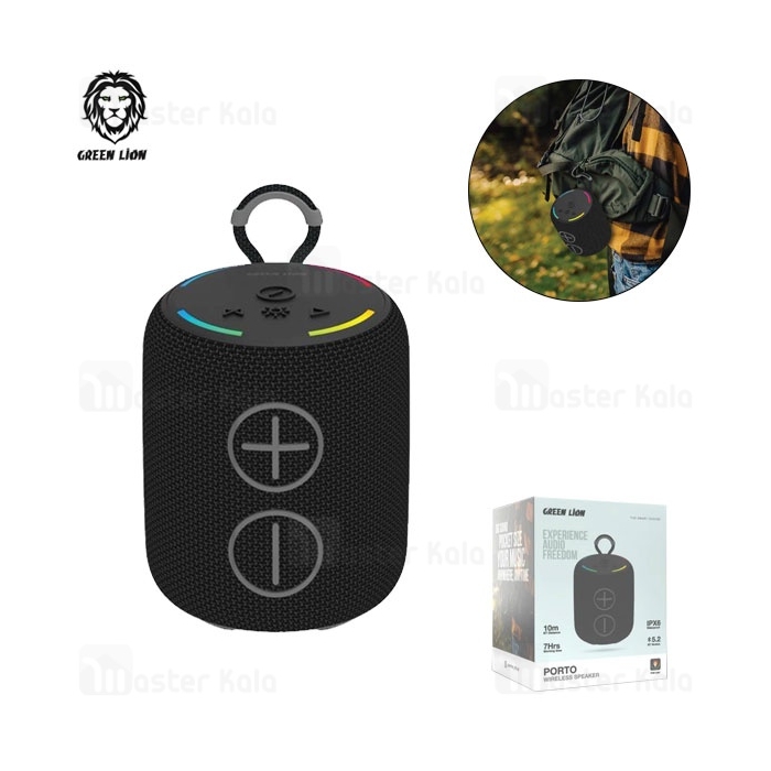 اسپیکر بلوتوث گرین لاین Green Lion Porto GNPORWSPKBK توان 8 وات فلش و رم خور