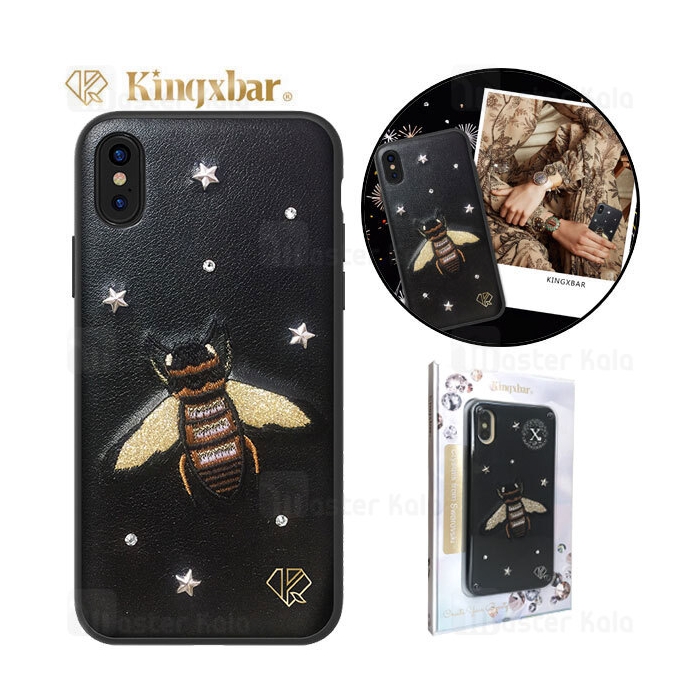 قاب چرمی آیفون Apple iPhone X / XS Kingxbar Swarovski Insect Series Bee