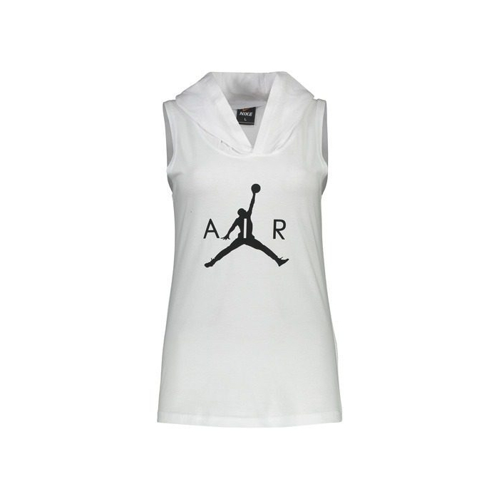 تاپ ورزشی زنانه جردن کلاه دار MuB-190 سفید