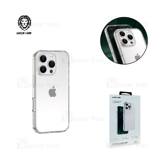 قاب محافظ گرین لاین آیفون Apple iPhone 16 Pro Max Green Lion Crystal Clear Case