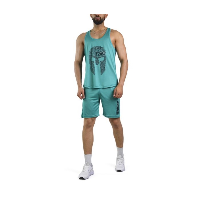 ست رکابی و شلوارک ورزشی مردانه گلادیاتور پاور مدل PY-4C0443 سبز آدامسی تیره