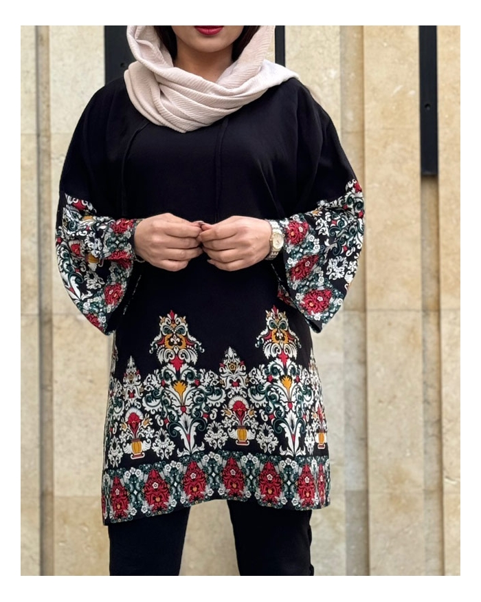 تونیک پلاس سایز گلدونه طرح اندونزی 1164