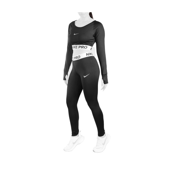 ست نیم تنه کراپ و لگ ورزشی زنانه نایک مدل SRN-1K625 مشکی